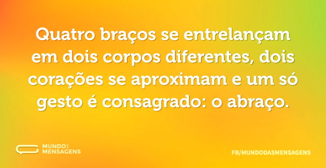 Quatro braços se entrelançam em dois cor...