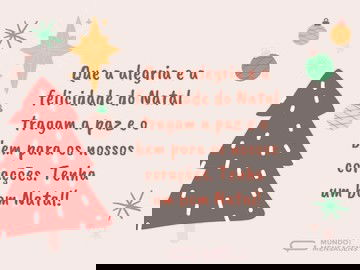 Paz e bem nos corações neste Natal