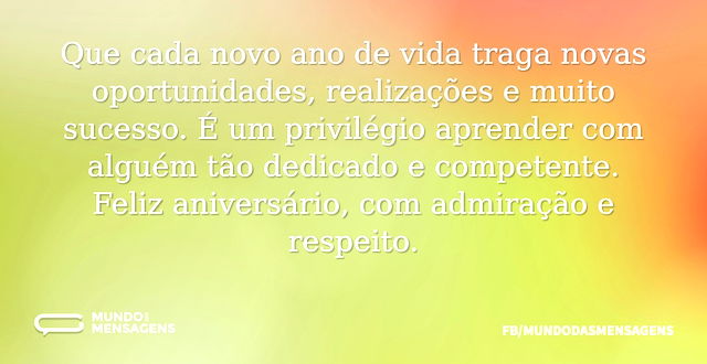 Parabéns, chefe, admiro muito você