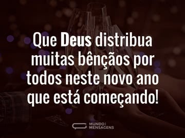 A bênção de Deus para este novo ano