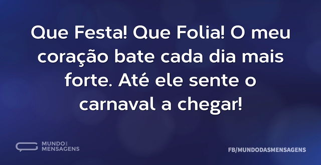 Que Festa! Que Folia! O meu coração bate...