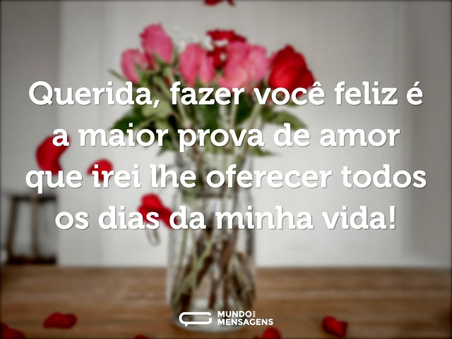 Querida, fazer você feliz é a maior prov...