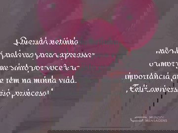 Não há palavras para expressar o meu amor pela minha neta