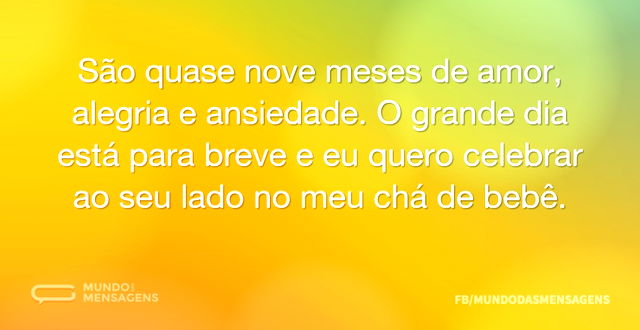 São quase nove meses de amor, alegria e ...