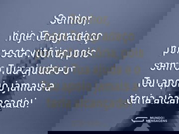 Agradecimento por mais uma vitória