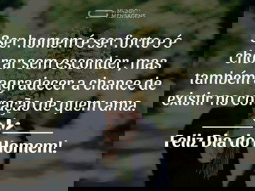 Chorar é coisa de homem