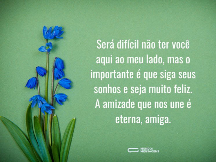 O que mais desejo é que você seja muito feliz, amiga