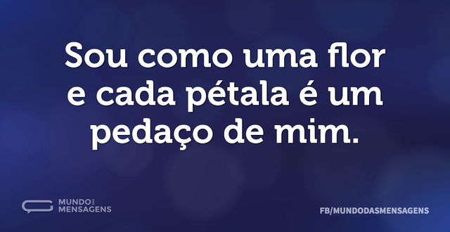 Sou como uma flor e cada pétala é um ped...