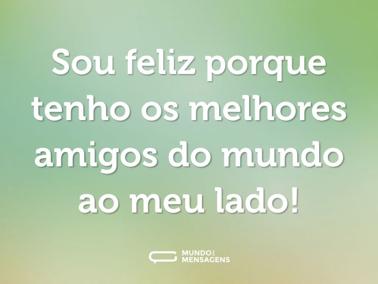Sou feliz porque tenho os melhores amigos do mundo ao meu lado!