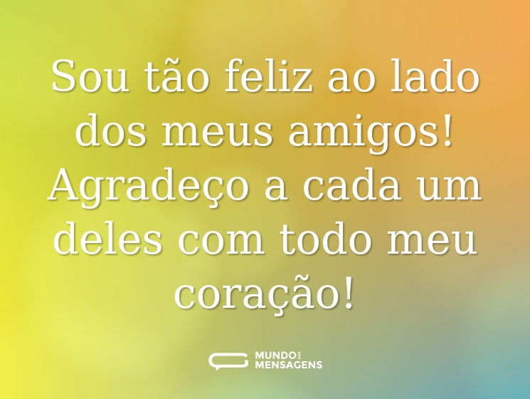 Sou tão feliz ao lado dos meus amigos! Agradeço a cada um deles com todo meu coração!