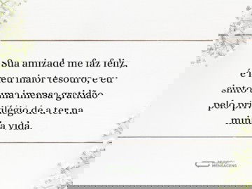 A gratidão que sinto pela sua amizade