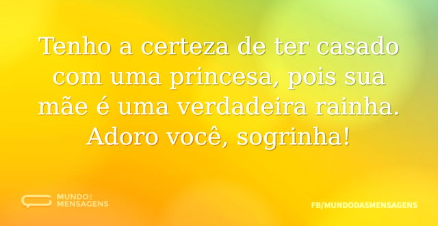 Tenho a certeza de ter casado com uma pr...