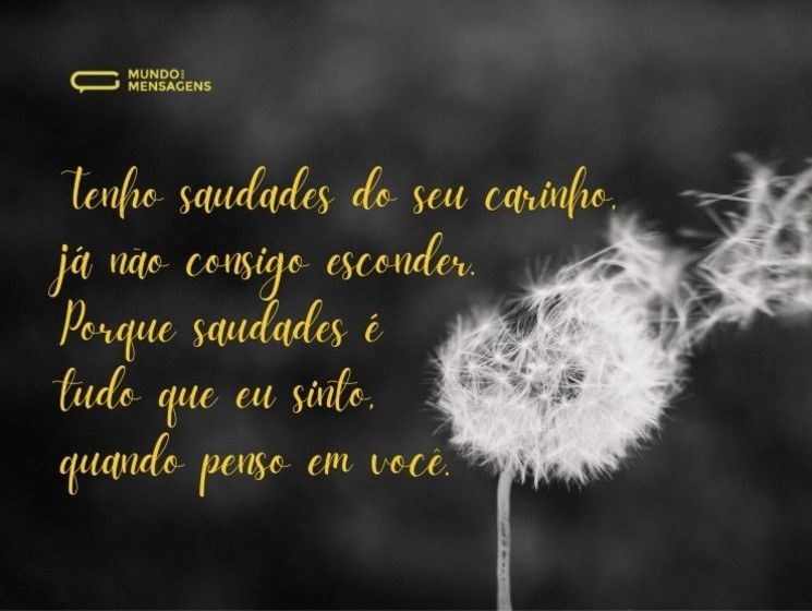 Saudades do seu carinho