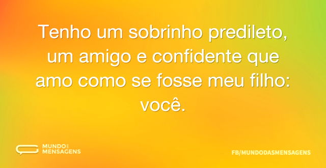 Tenho um sobrinho predileto, um amigo e ...