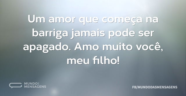 Um amor que começa na barriga jamais pod...