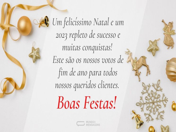 Um felicíssimo Natal para os nossos clientes