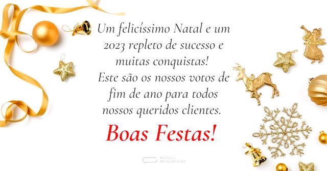 Um felicíssimo Natal para os nossos clientes