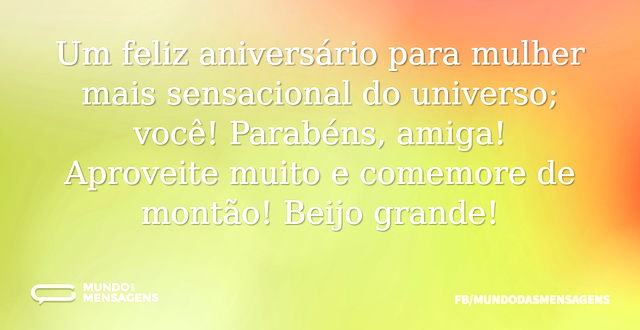 Feliz aniversário para minha amiga sensacional