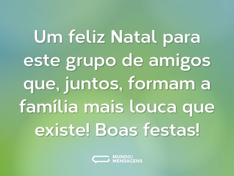 Um feliz Natal para este grupo de amigos que, juntos, formam a família mais louca que existe! Boas festas!