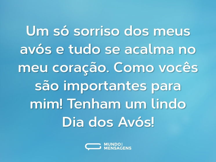 Um só sorriso dos meus avós e tudo se acalma no meu coração. Como vocês são importantes para mim! Tenham um lindo Dia dos Avós!
