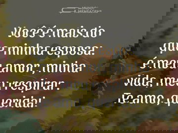 Minha esposa, meu respirar