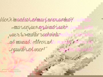 Morro de orgulho de você, sobrinha