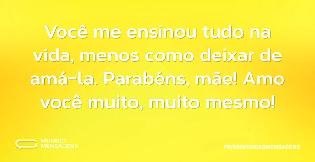 Você me ensinou tudo na vida, menos como...