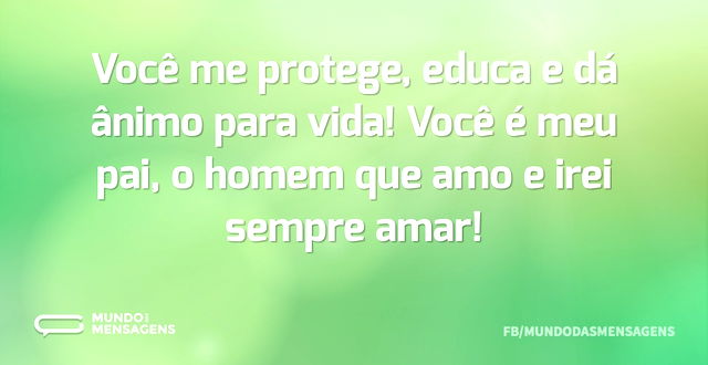 Você me protege, educa e dá ânimo para v...