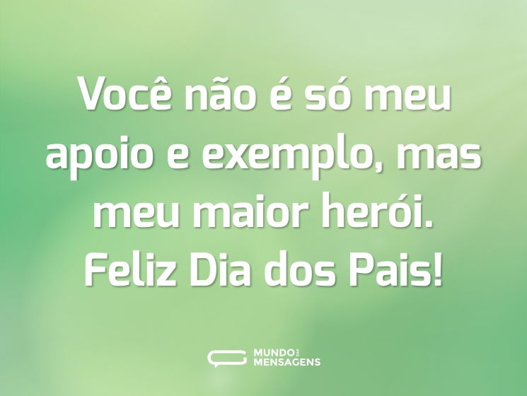 Você não é só meu apoio e exemplo, mas meu maior herói. Feliz Dia dos Pais!
